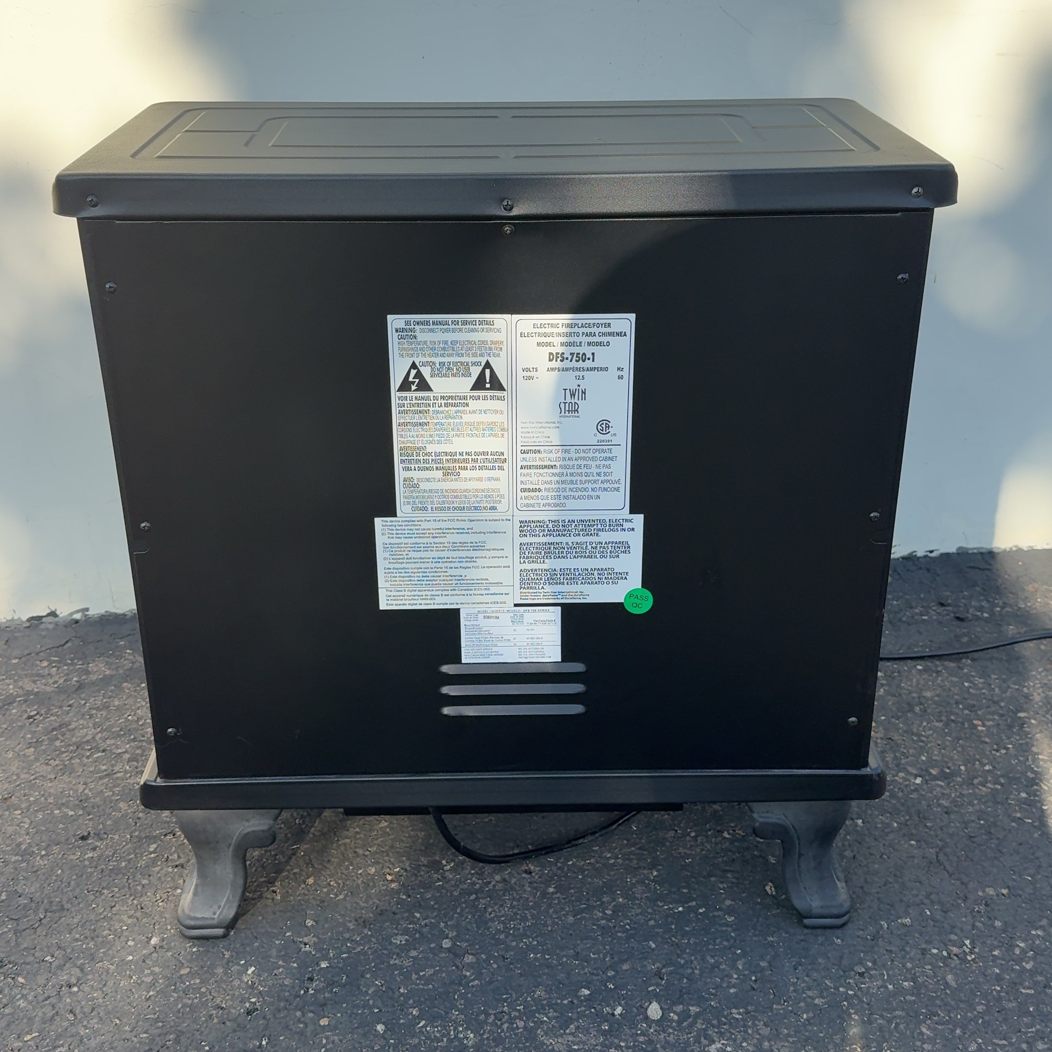 Duraflame DFS-750-1 25" Black Electric Stove Heater Fireplace