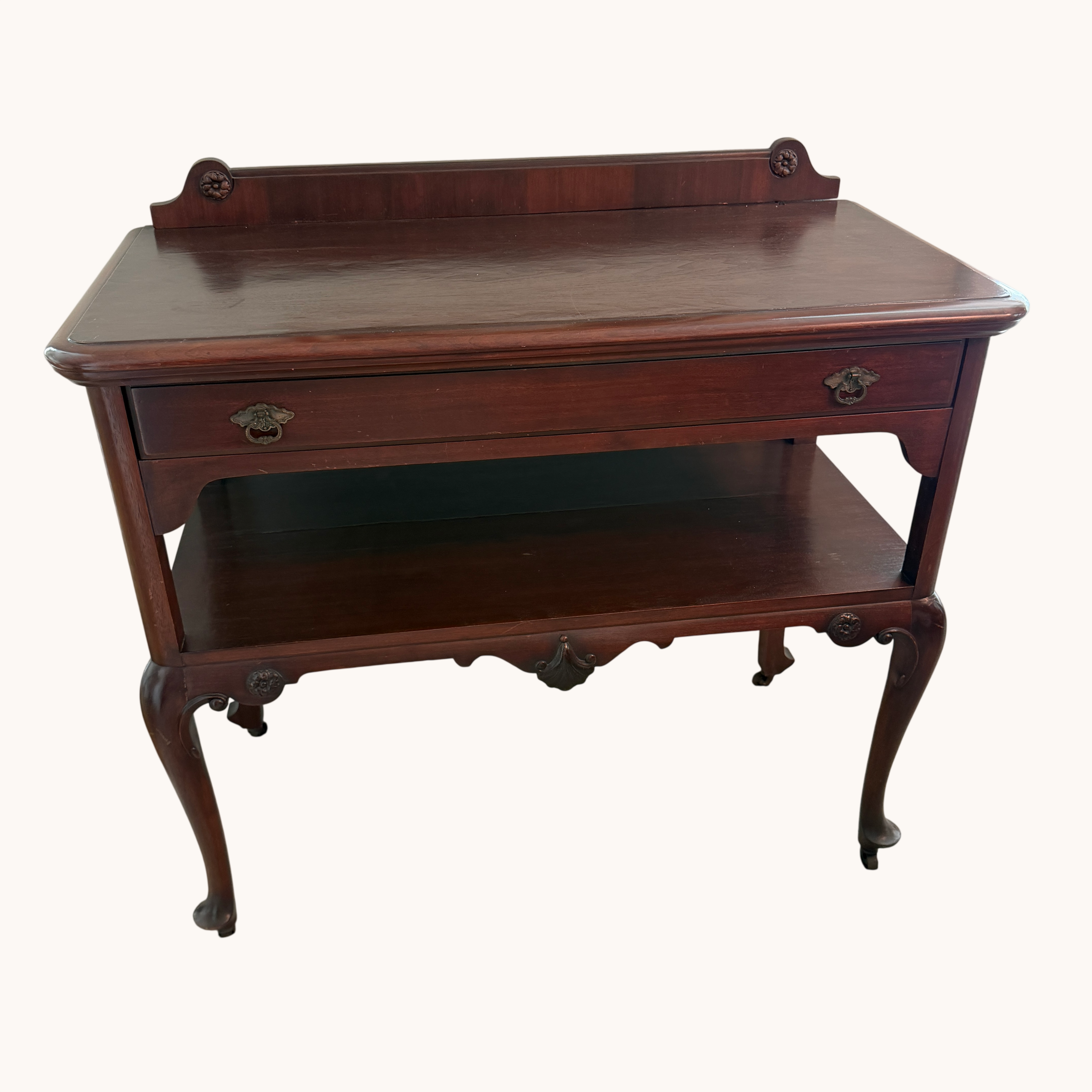 Antique The Luce Furniture Company Queen Anne Mahogany Server Table