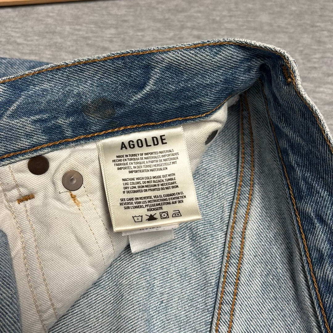 AGOLDE 90's Jean High Rise Straight Leg Crop Denim Raw Hem A069-1371