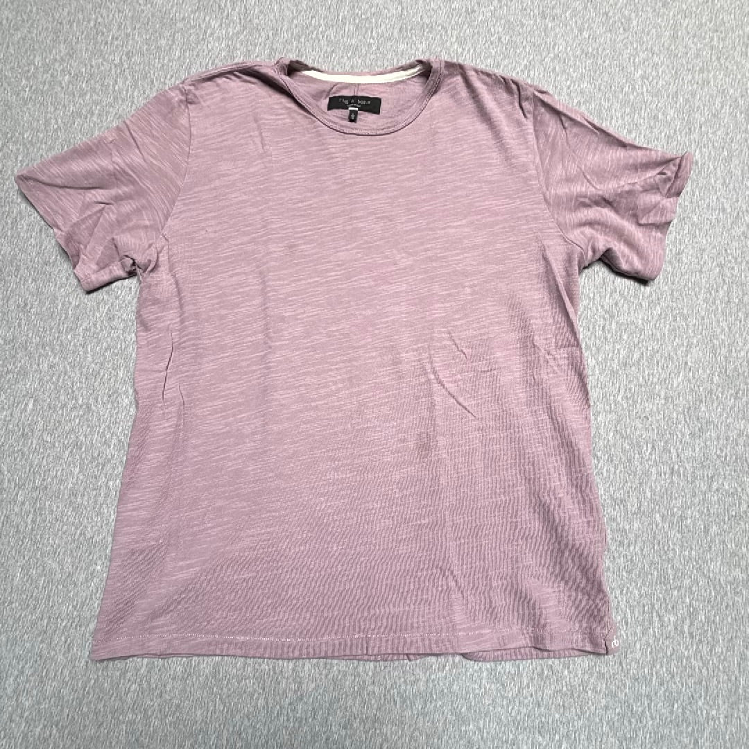 Rag & Bone Slub Cotton Short Sleeve Tee Mauve Lavender XL