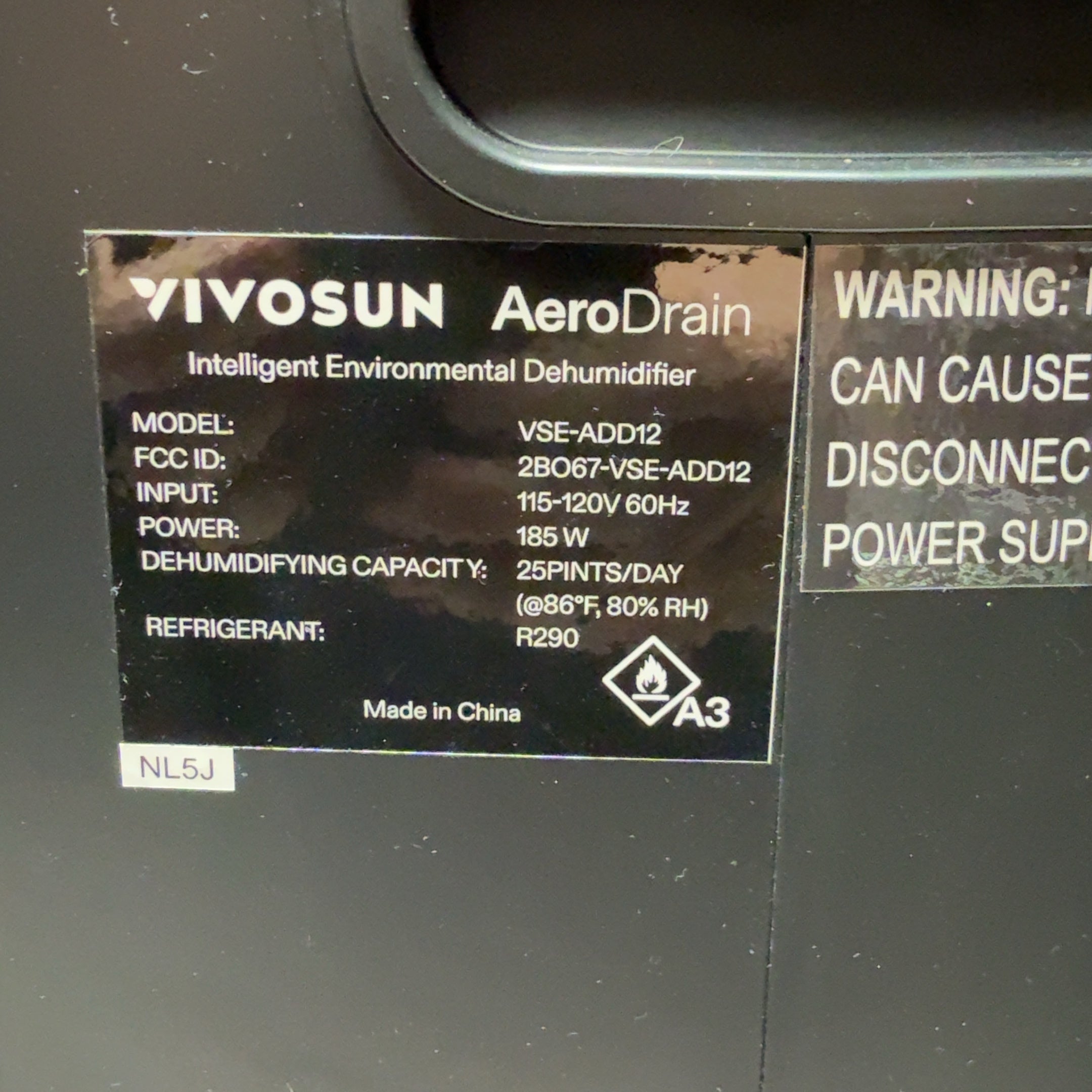 VIVOSUN AeroDrain D12 Smart Dehumidifier Growing Environmental Humidity Control