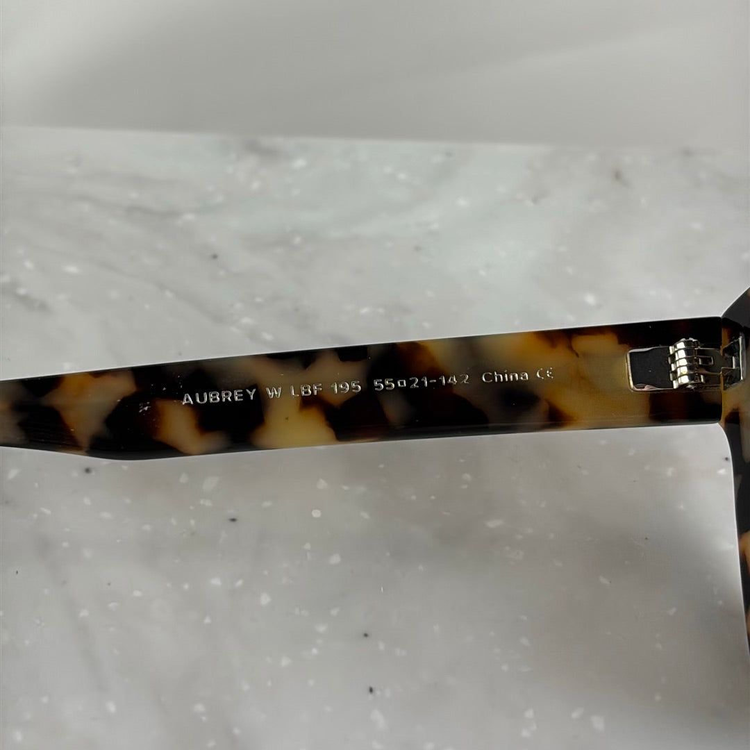 Warby Parker Aubrey Wide Sunglasses Tortoise Shell Brown Lenses 55-21-142