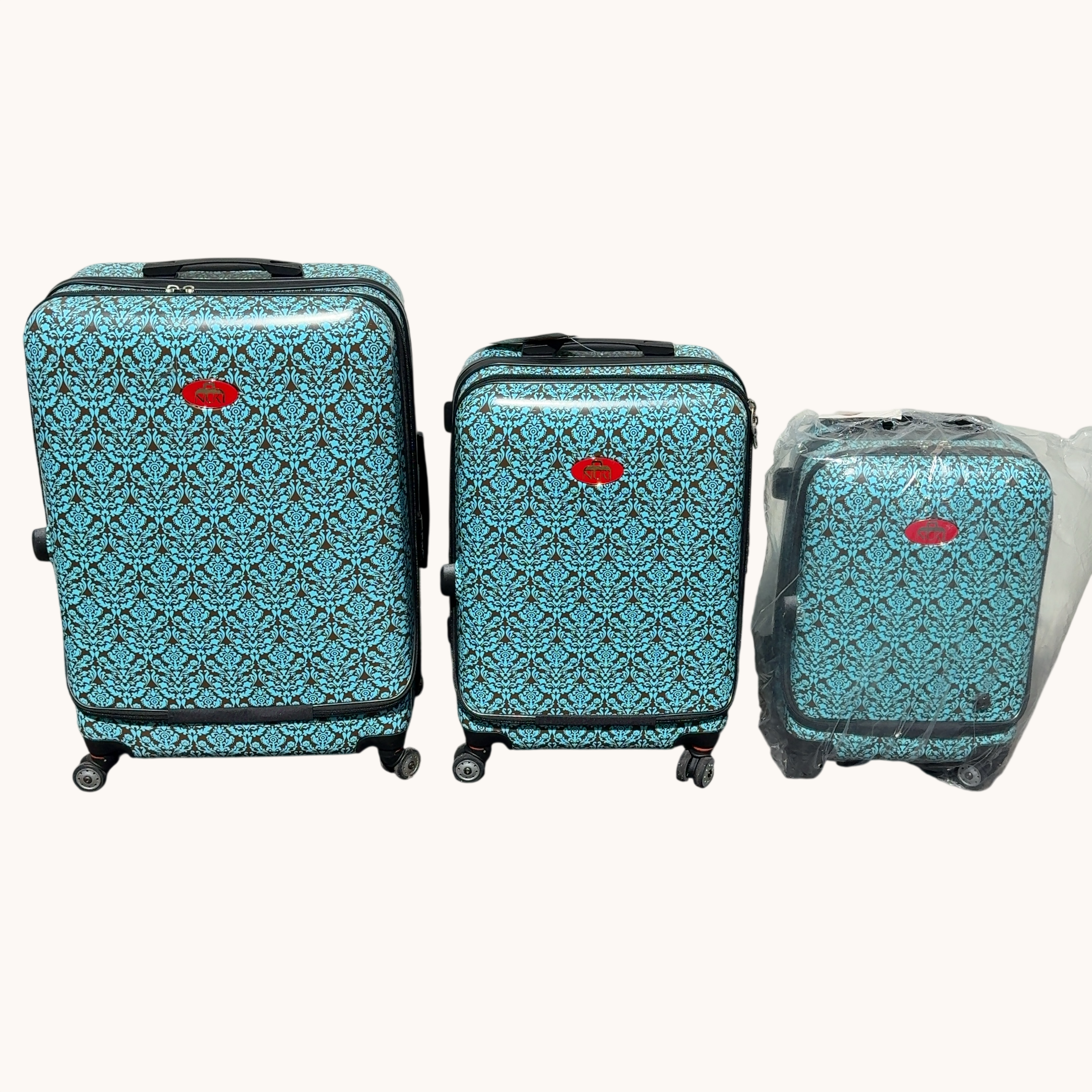 Nuki Front Accessible Luggage 3-Piece Lightweight Spinner Roller Set