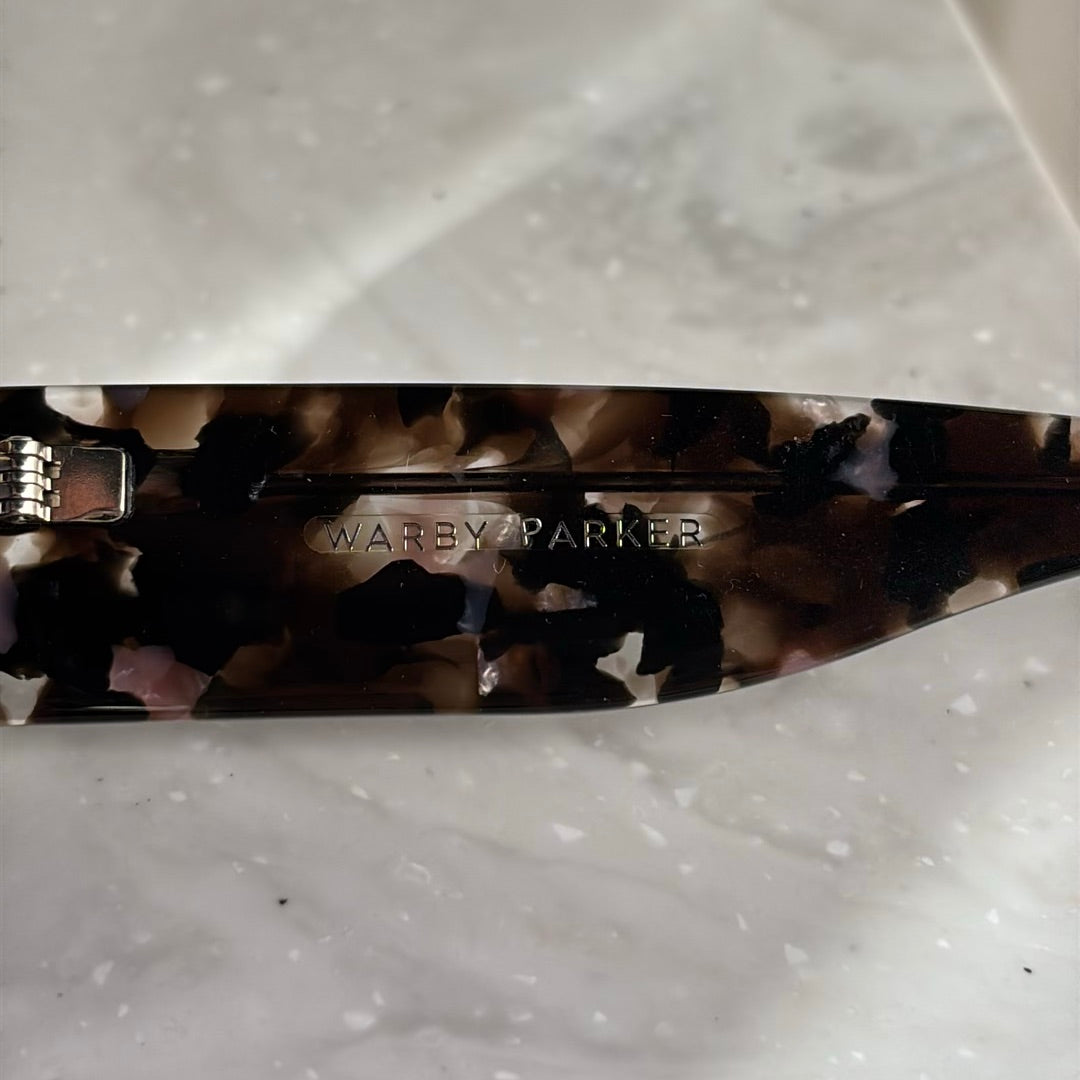 Warby Parker Masha Wide Sunglasses Black Currant Tortoise Cat Eye 52-19-140