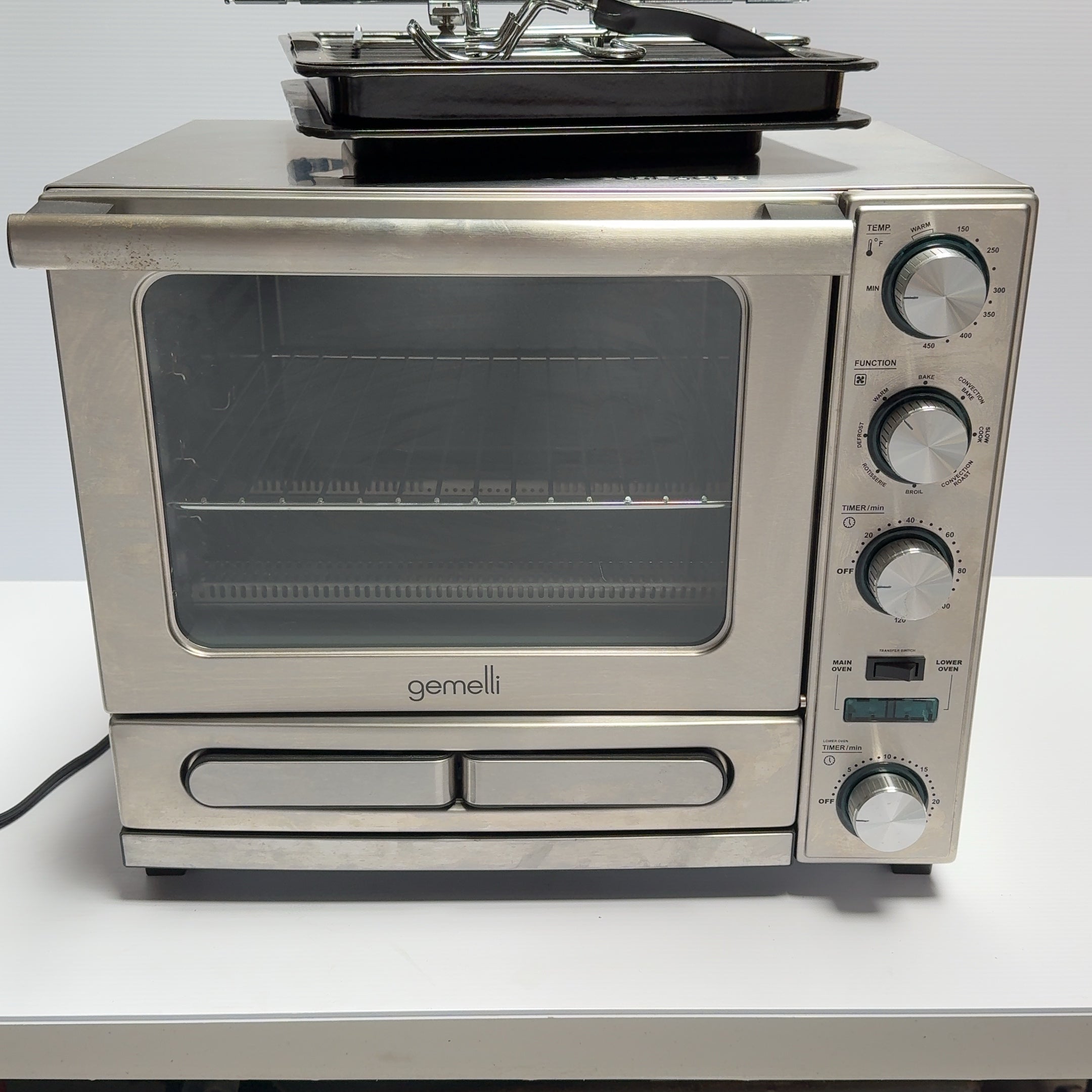 Gemelli Home Oven, Professional Grade Convection Oven with Built-In Rotisserie