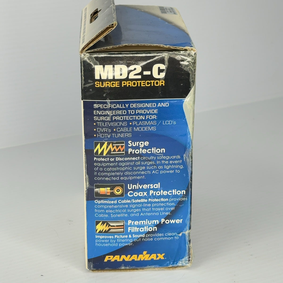 Panamax MD2-C Surge Protector 2 Outlet Coaxial Protection for TV DVR Satellite