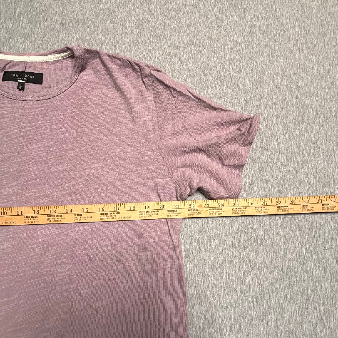Rag & Bone Slub Cotton Short Sleeve Tee Mauve Lavender XL