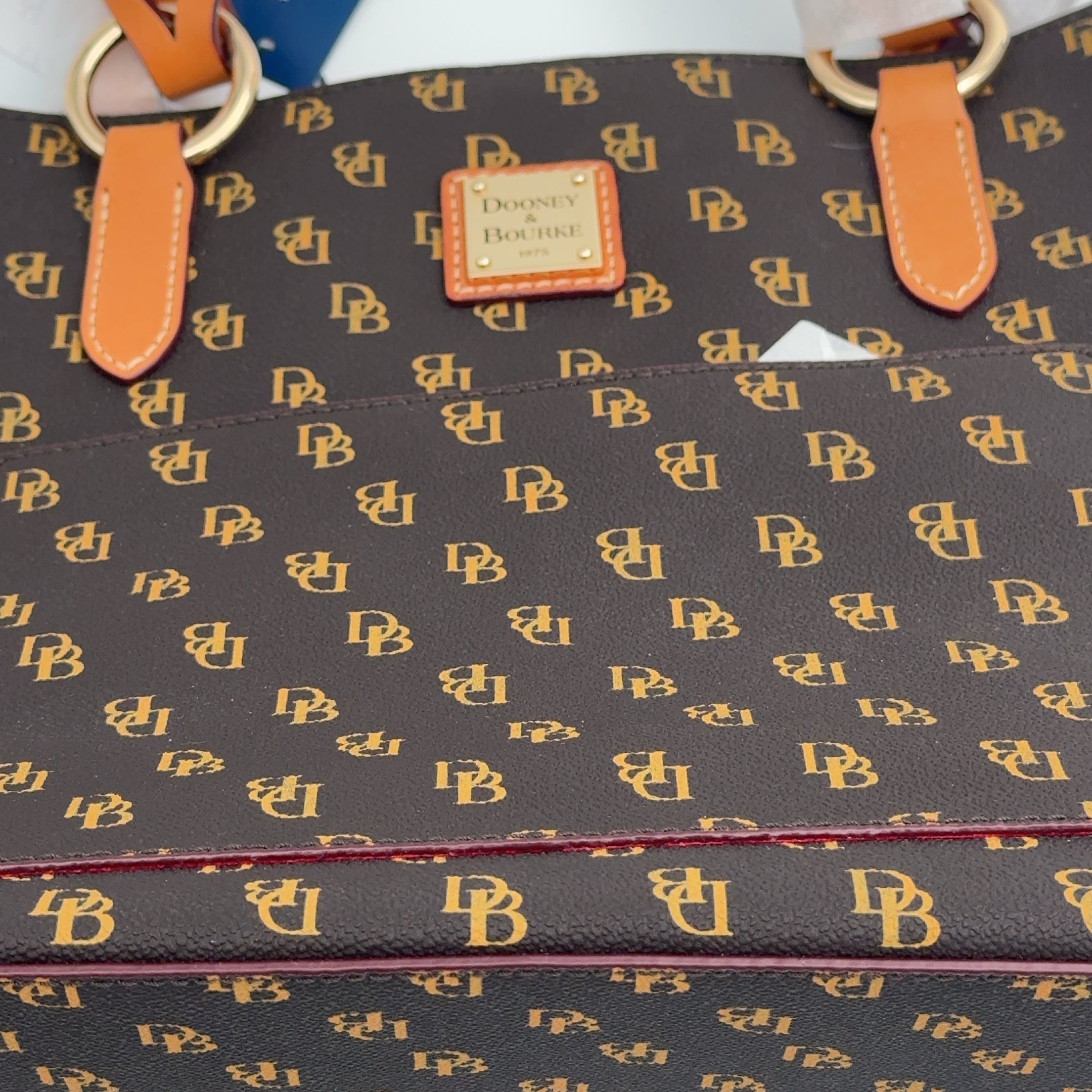 Dooney & Bourke Brown Monogram Leather Tammy Tote NWT!