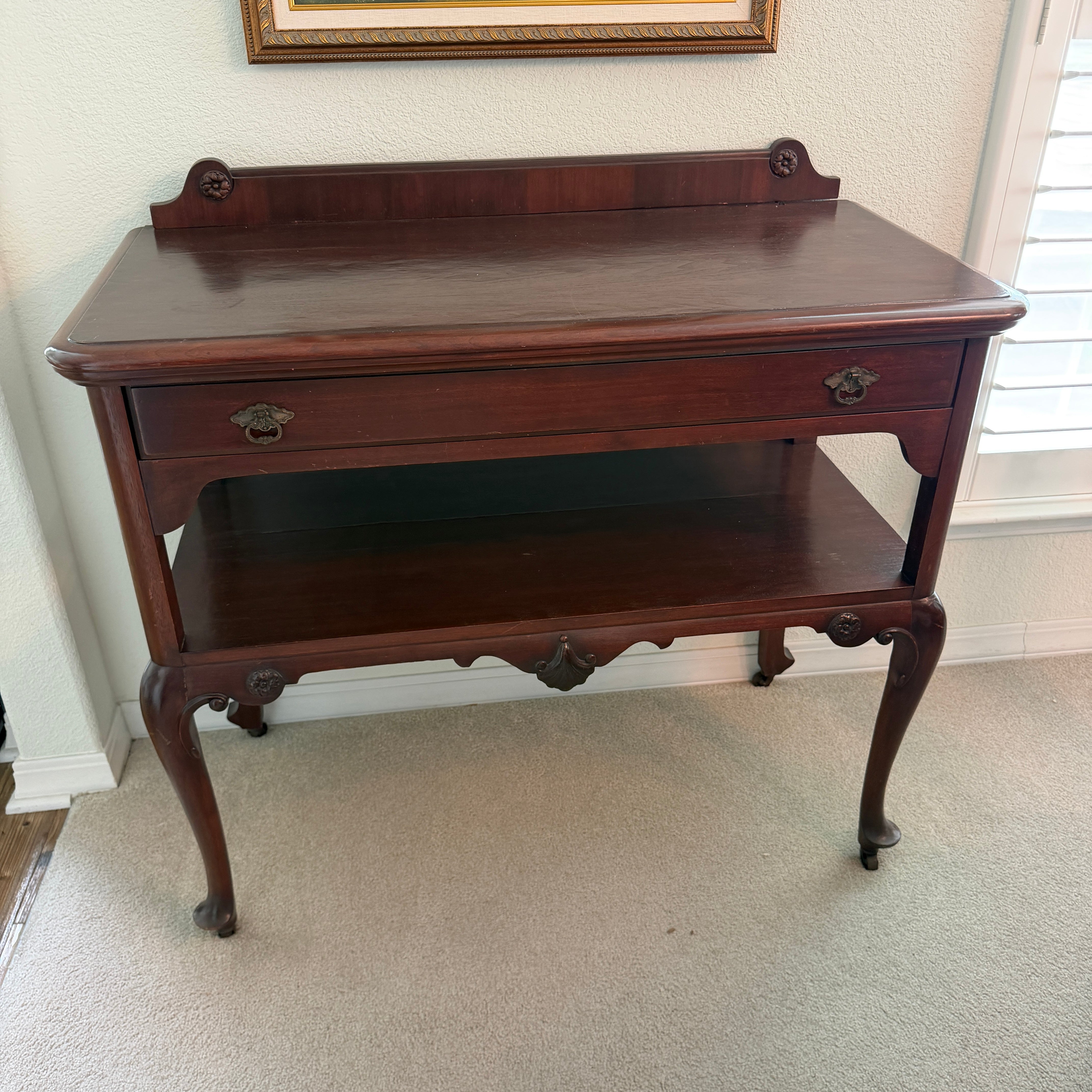 Antique The Luce Furniture Company Queen Anne Mahogany Server Table