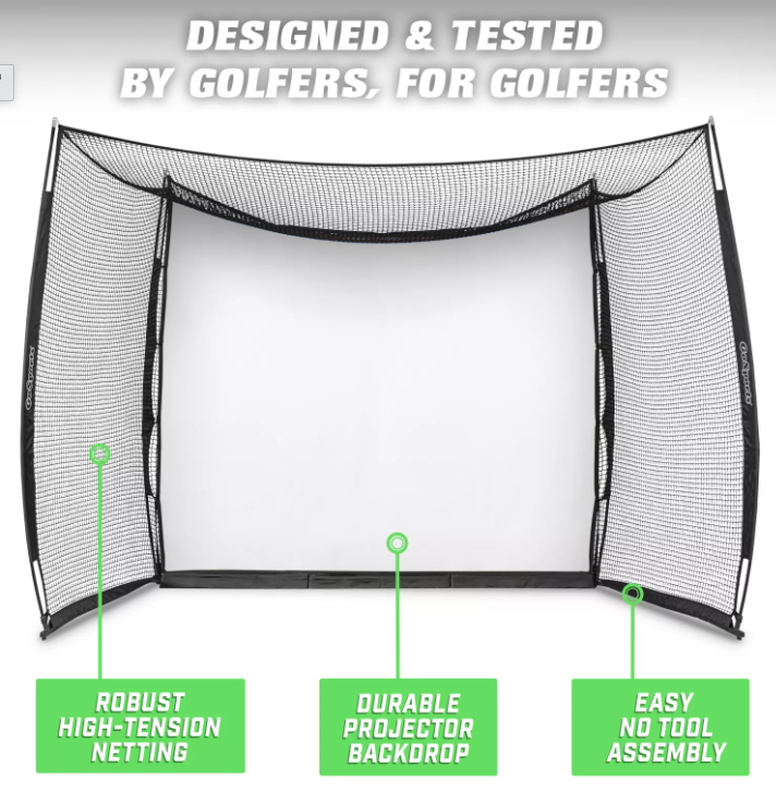 GoSports Range Cage 10'x8' Hitting Net with Simulator Impact Screen
