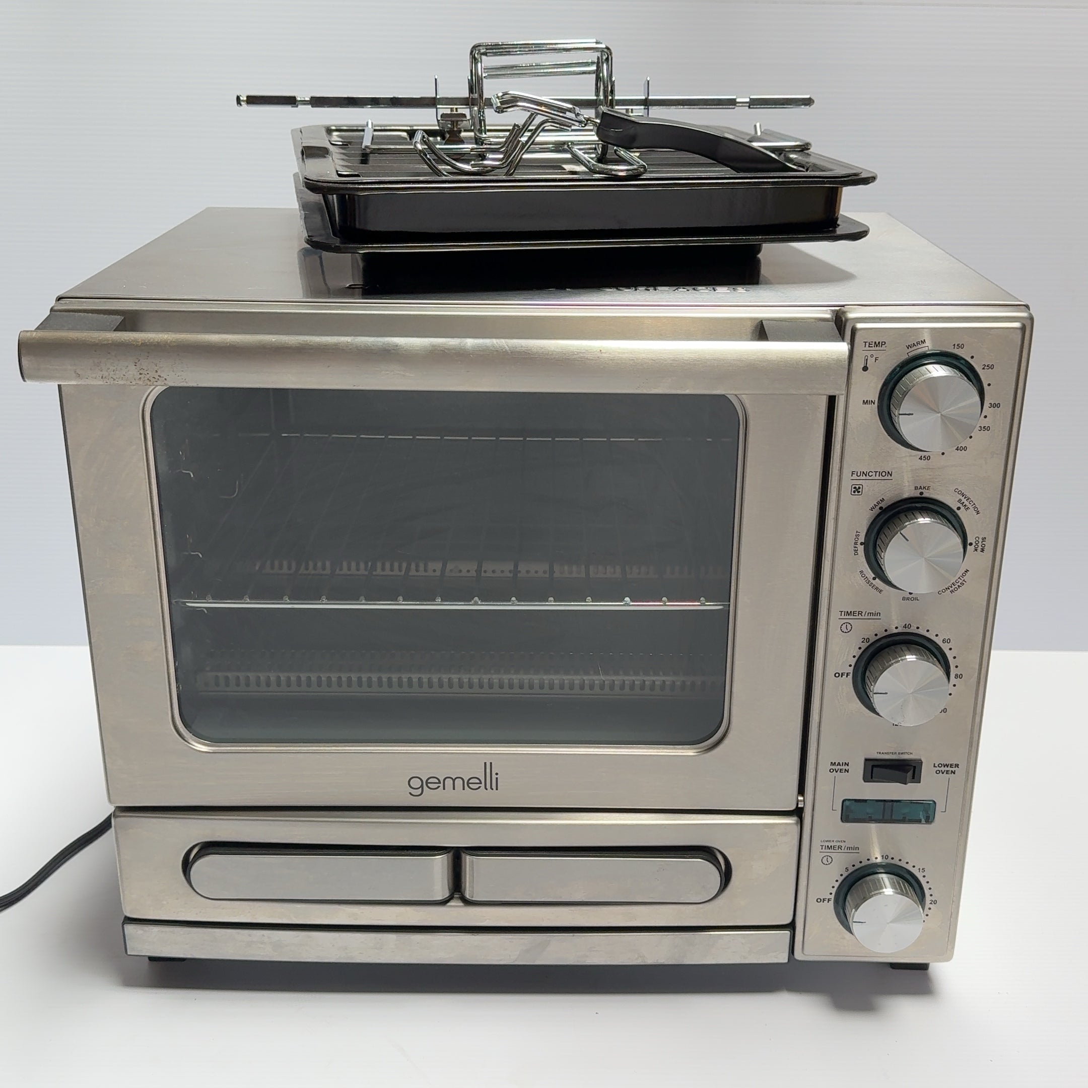 Gemelli Home Oven, Professional Grade Convection Oven with Built-In Rotisserie