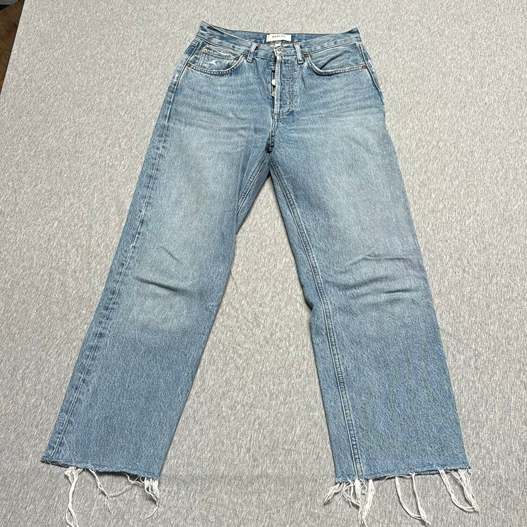 AGOLDE 90's Jean High Rise Straight Leg Crop Denim Raw Hem A069-1371