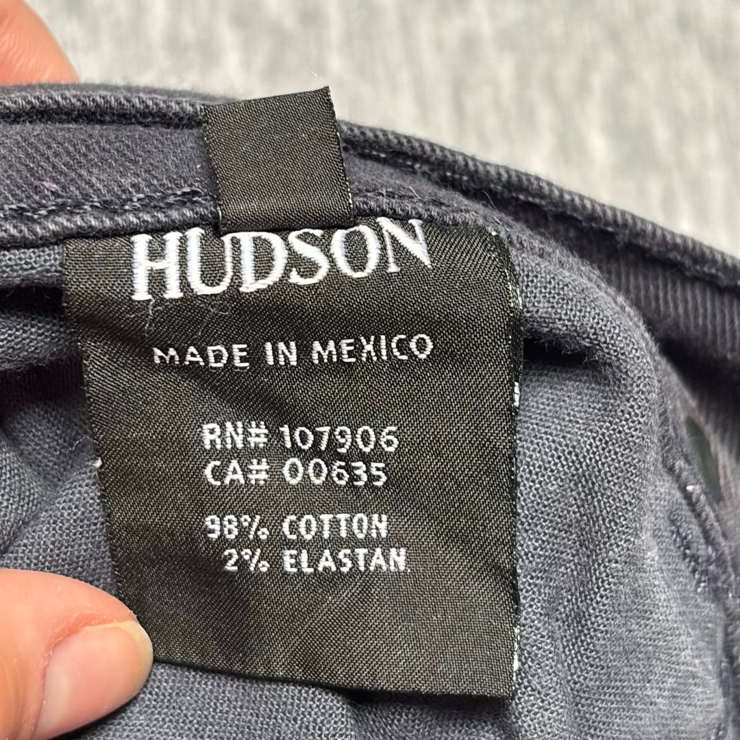 Hudson Byron Straight Leg Pants Mens 30 Charcoal Gray Stretch Twill Button Fly